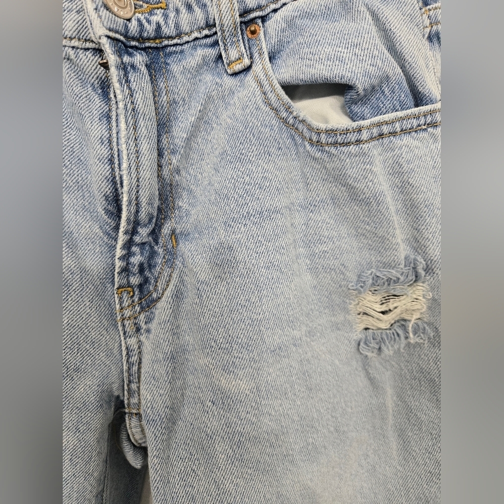 Pac Sun 90s Straight Light Blue Distressed Jeans - Picture 4 of 10